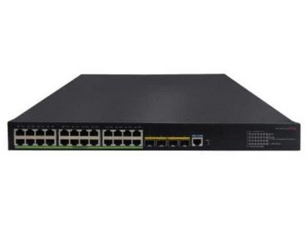 Switch H3C 9801A3PW de 24 puertos 10/100/1000BASE-T y 4 puertos 1G/10G BASE-X SFP, para montaje en rack.