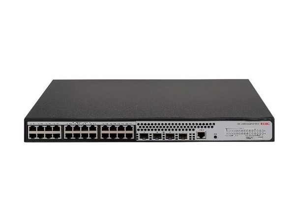 Switch H3C S1850V2-28P-EI L2 de 24 puertos 10/100/1000Mbps y 4 SFP, para montaje en rack.