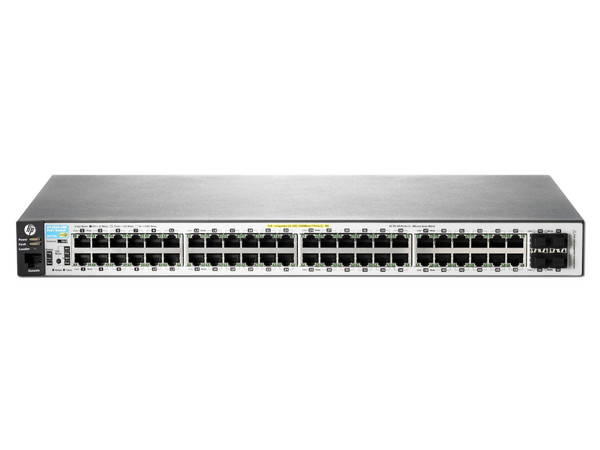 Conmutador HP 2530-48-PoE+ de capa 2 con 48 puertos 10/100 PoE+, 2 puertos 10/100/1000 y 2 ranuras GbE SFP.