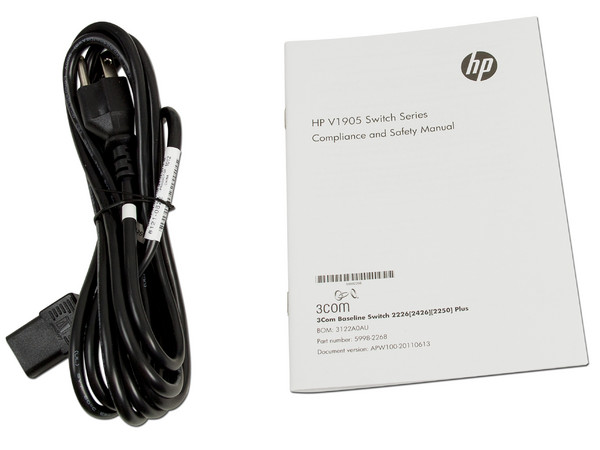 Switch HP V1905-24 de 24 Puertos 10/100 Mbps, 2 Puertos Gigabit y 1 Puerto de consola de serie RJ-45.