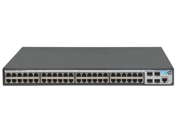 Switch Gigabit HP 1920-48G de 48 puertos 10/100/1000 Mbps, 4 puertos SFP de 1000 Mbps.