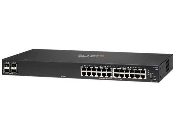 Switch Gigabit HPE Aruba 6100 de 24 puertos 10/100/1000 Mbps, 4 puertos SFP.