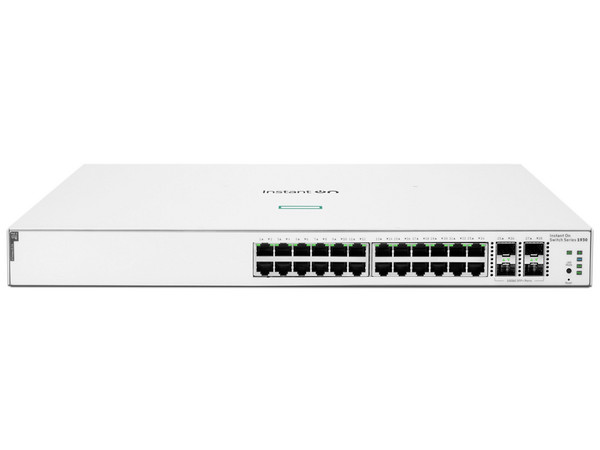 Switch HPE Networking Instant On 1930, 24 Puertos RJ-45 10/100/1000 Mbps, 4 Puertos SFP, Color Blanco.