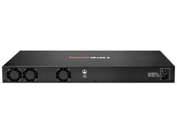 Conmutador Aruba 6200F, con 24 puertos de 1 GbE Clase 4 y 4 puertos SFP+, PoE.