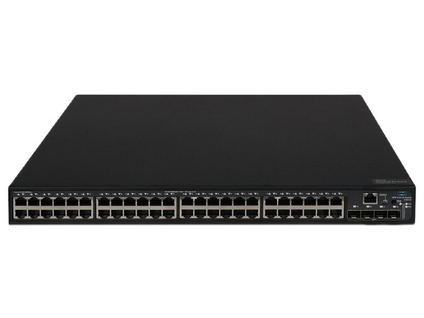 Conmutador HPE FlexNetwork 5140 con 48 puertos 10/100/1000, y 4 puertos SFP+.