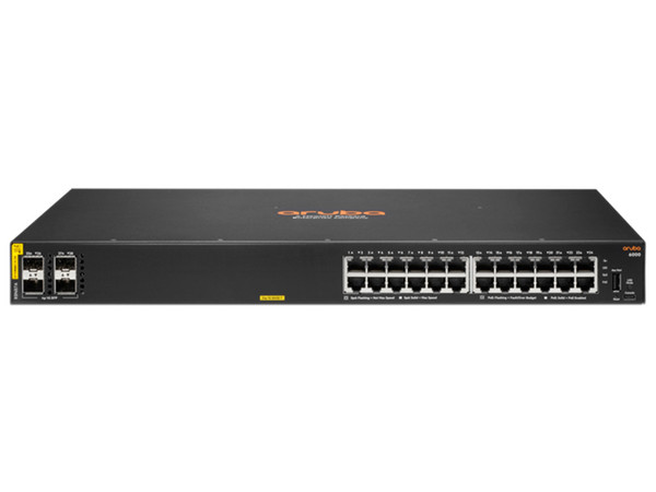 Switch HPE Aruba CX 6000 de 24 Puertos 100/1000Mbps y 4 puertos SFP, PoE.