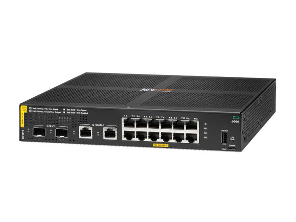 Switch HPE R8N89B, 12 Puertos RJ-45 10/100/1000 Mbps. Color Negro.
