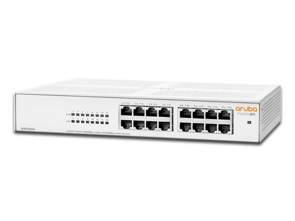 Switch HPE Aruba Instant On 1430 16G, 16 Puertos 10/100/1000, Detección Automática.