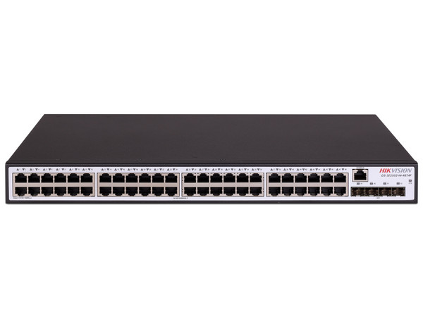 Switch Hikvision DS-3E2552-HI-48T4F, 48 Puertos RJ-45 10/100/1000Mbps, 4 Puertos SFP, Administrable, Color Negro.
