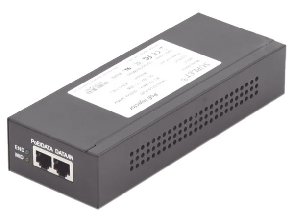 Inyector de Poder Hikvision HiPoE, 60 W, 10/100/1000 Mb, 2A, 802.3af, Color Negro.