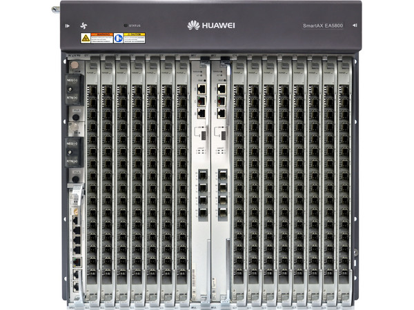 OLT GPON OptiXAccess Carrier Class HUAWEI con 1 tarjeta 16 puertos, 15 ranuras, 2 fuentes de alimentación DC, 11 UR.