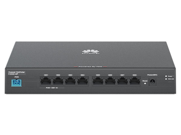 Switch Huawei F200D-8P, 8 Puertos RJ-45 10/100/1000 Mbps Compatible con PoE, Color Negro.