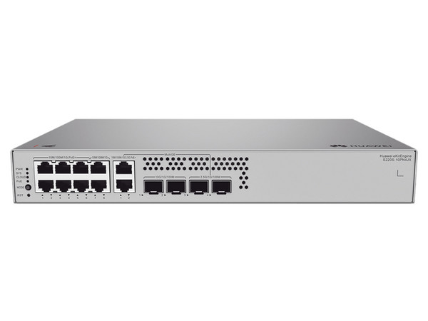 Switch Huawei S220S-10PN4JX de 8 puertos PoE+ 10/100/1000, 4 puertos SFP/SFP+, 2 puertos PoE+, Administración Capa 2, 128W.
