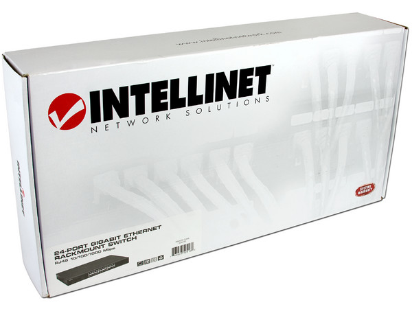 Switch INTELLINET Gigabit de 24 Puertos 10/100/1000 Mbps, para montaje en rack de 19