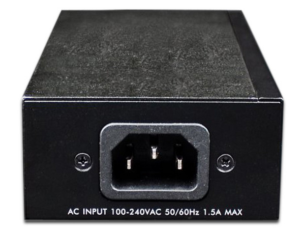 Adaptador PoE+ Intellinet inyector de Energía, Gigabit de alta potencia, RJ45. Color negro.