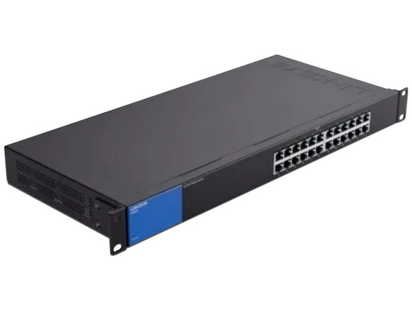 Switch Linksys LGS124P de 24 puertos Gigabit Ethernet, hasta 1000 Mbps, PoE+.