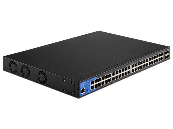 Switch Linksys LGS352MPC de 48 puertos Gigabit Ethernet PoE+ y 4 puertos 10G SFP+.