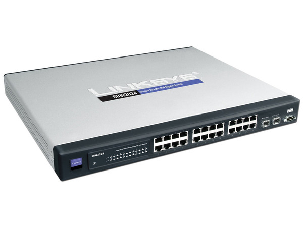 Switch Gigabit Cisco SRW2024 de 24 puertos Rj45 10/100/100 Mbps, 2 puertos SFP de 100/1000.