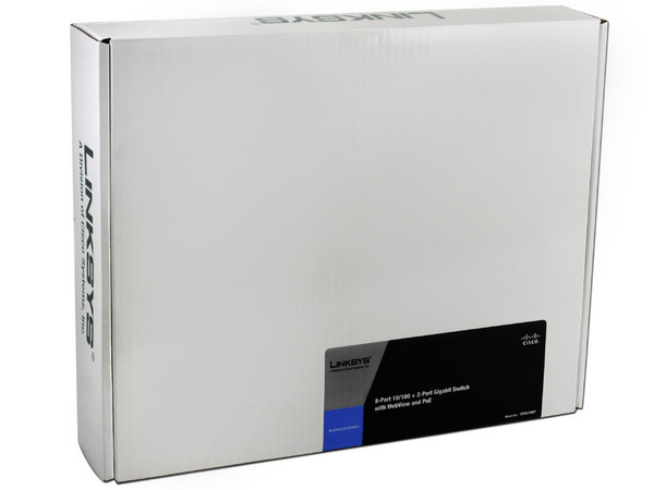 Switch Linksys SRW208P de 10 puertos (8 puertos 10/100, 2 puertos Gigabit y 2 miniGBIC combinados), WebView y PoE