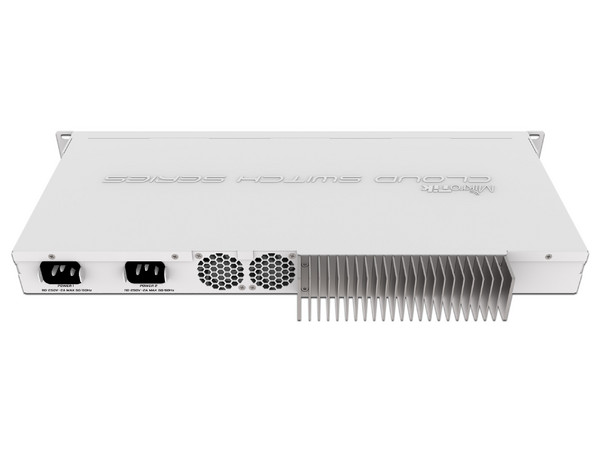 Switch inteligente gestionable MikroTik Cloud Router CRS317-1G-16S+RM de 16 puertos SFP+, para montaje en rack.