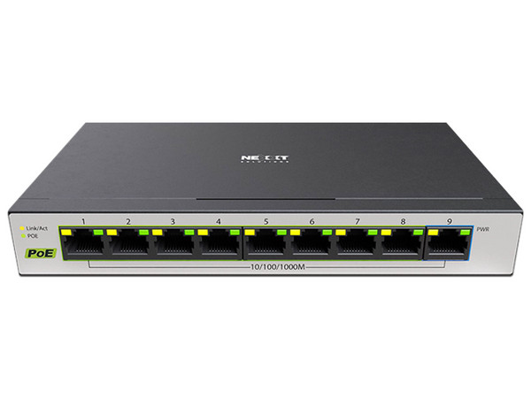 Switch Nexxt NW235NXT04 de 8 Puertos PoE 10/100/1000/Mbps, 1 Puerto UpLink 10/100/1000/Mbps, 18 Gbps, Color Negro.