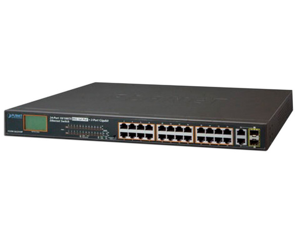 Switch de Red Gigabit Ethernet con 24 Puertos PoE y 2 Puertos SFP, No Administrable.