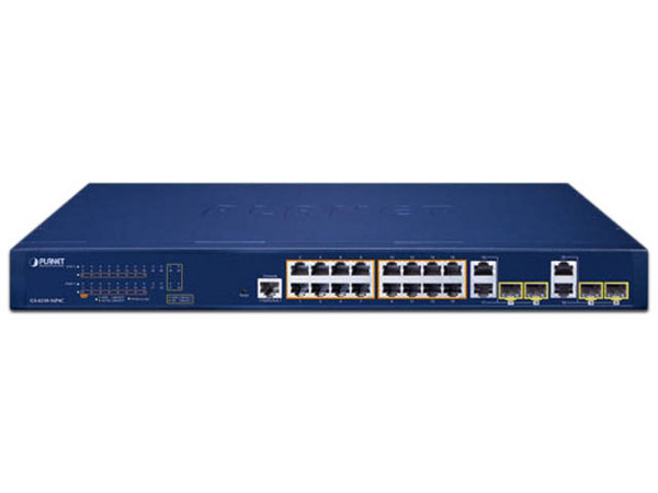 Switch Administrable Planet Gigabit Ethernet GS-4210-16P4C, 16 Puertos 10/100/1000 Mbps + 4 Puertos SFP, 40 Gbit/s.