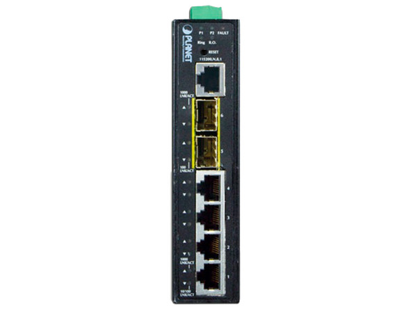 Switch Administrable Planet Technology, 4 Puertos RJ-45 10/100/1000Mbps, 2 Puertos SFP, Color azul.