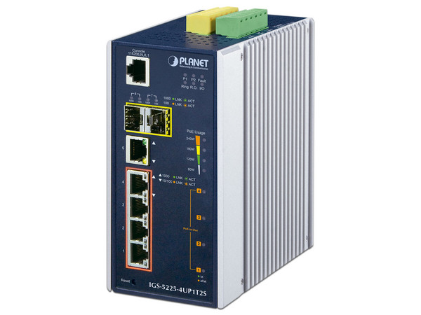 Switch Industrial PLANET, Administrable, 5 Puertos Gigabit 10/100/1000Mbps y 2 Puertos SFP.