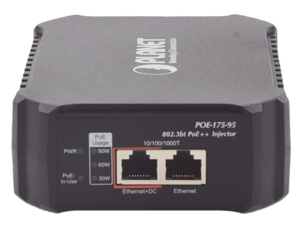 Inyector de corriente Planet POE-175-95 de 1 puerto Ethernet, 95W, con fuente interna, PoE.