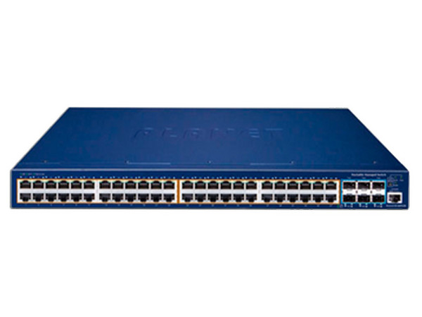 Switch Administrable Planet Technology SGS-6310-48P6XR, 48 Puertos RJ-45 10/100/1000 Mbps, 6 Puertos SFP+.