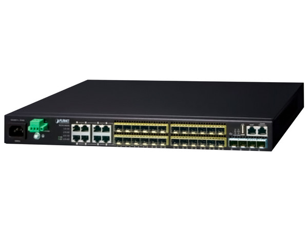 Switch Planet Core Capa 3 de 24 Puertos SFP 100/1000X, 8 puertos Compartidos Gigabit Ethernet y 4 Puertos SFP de 10 Gbps.