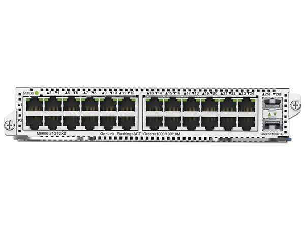 Tarjeta Ruijie M6000-24GT2XS de 24 puertos Gigabit Ethernet y 2 puertos SFP+, para Switch RG-NBS6002.