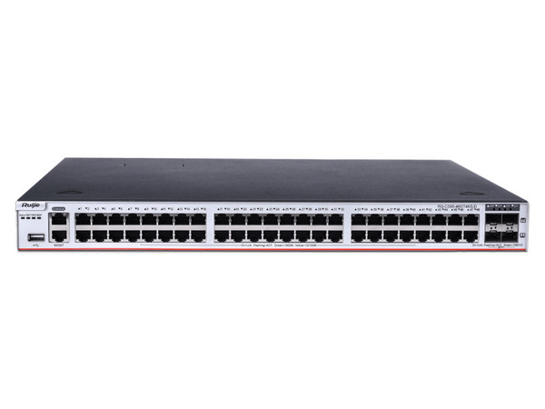 Switch Ruijie RG-CS85-48GT4XS-D, 48 Puertos RJ-45 10/100/1000 Mbps, 4 Puertos SFP+ 10GB, Color Gris.