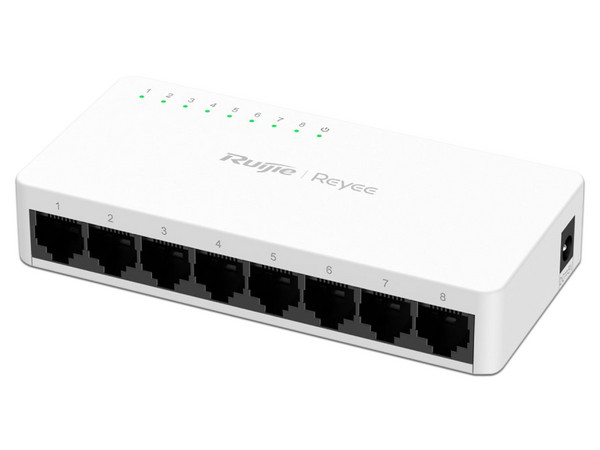 Switch Ruijie RG-ES08F de 8 puertos de 10/100 Mbps, Protección Eléctrica de 4KW.