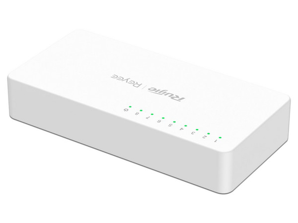 Switch Ruijie RG-ES08F de 8 puertos de 10/100 Mbps, Protección Eléctrica de 4KW.