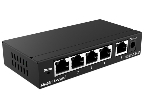 Switch Gestionado Ruijie RG-ES205GC, 5 Puertos Gigabit 10/100/1000 Mbps.