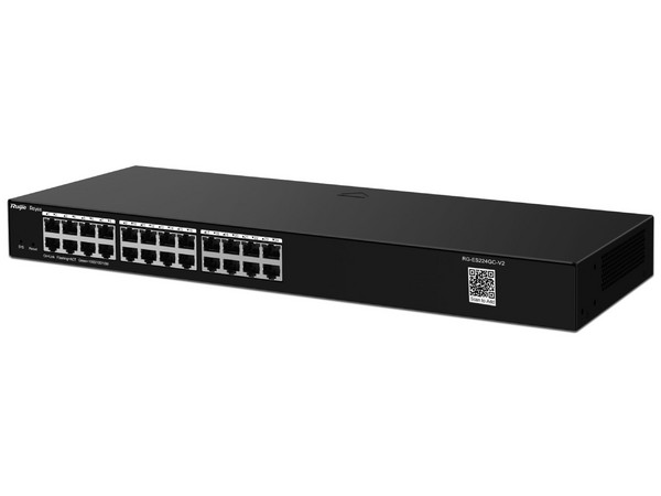 Switch Ruijie RG-ES224GC-V2 24 Puertos Gigabit Ethernet 48 Gbit/s 8000 Entradas Administrado.
