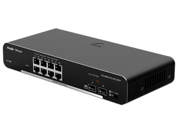 Switch Ruijie RG-NBS3100-8GT2SFP-P de 8 puertos RJ-45 Gigabit Ethernet, 2 SFP. PoE.