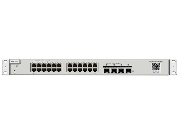 Switch Administrable Ruijie NBS3200 de 24 Puertos RJ-45 Gigabit 10,100,1000 Mbit/s, 4 Puertos SFP+, Color Blanco.