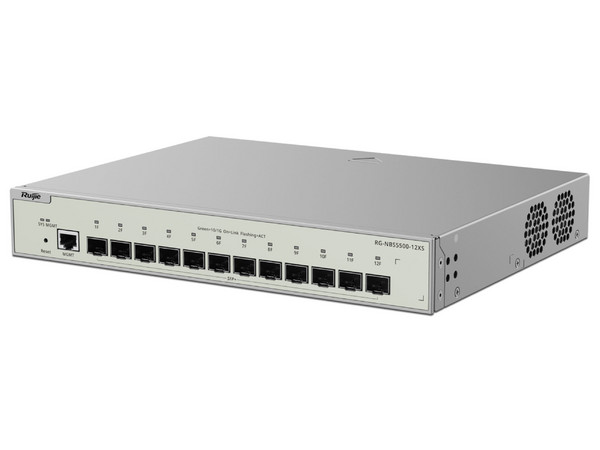 Switch Ruijie Full Aggregation de 12 Puertos SFP+ 10G y un Puerto MGMT, Administrable Capa 3.