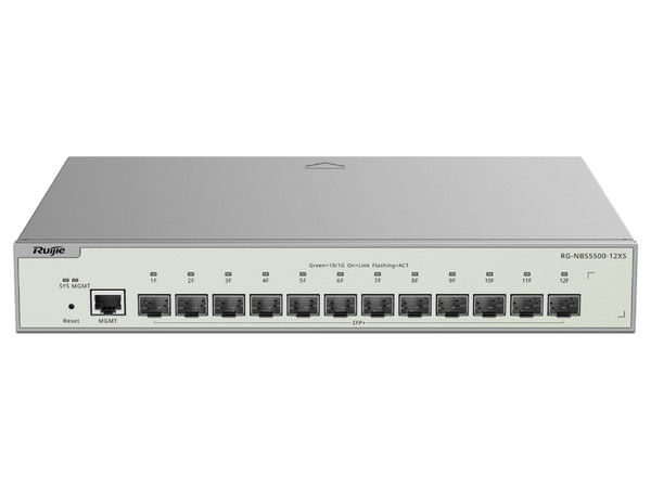 Switch Ruijie Full Aggregation de 12 Puertos SFP+ 10G y un Puerto MGMT, Administrable Capa 3.