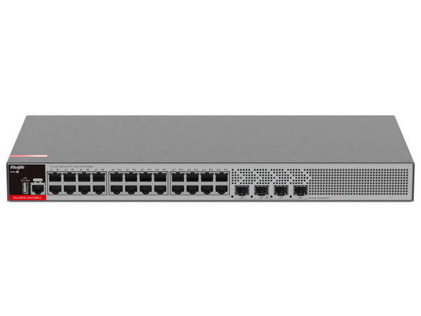 Switch Ruijie RG-S2915-24GT4MS-L de 24 Puertos 10/100/1000BASE-T, 4 Puertos 1GE/2.5GE SFP, Protección Eléctrica de 10KW.
