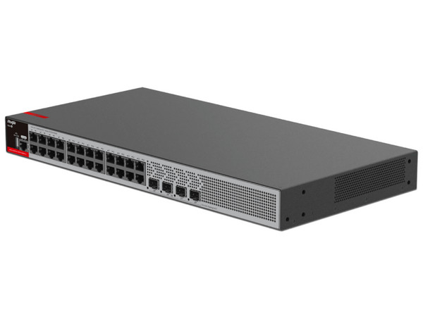 Switch Ruijie RG-S2915-24GT4MS-L de 24 Puertos 10/100/1000BASE-T, 4 Puertos 1GE/2.5GE SFP, Protección Eléctrica de 10KW.