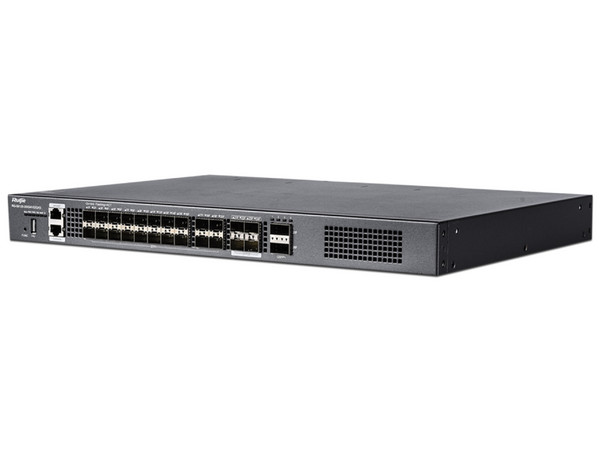 Switch Administrable Ruijie RG-S6120-20XS4VS2QXS, 20 Puertos SFP+, 4 Puertos SFP, 2 puertos QSFP+, Color Negro.