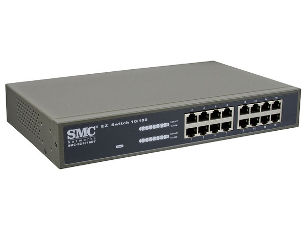 Switch EZNET-16SW SMC de 16-puertos para montaje en rack de velocidad dual 10/100