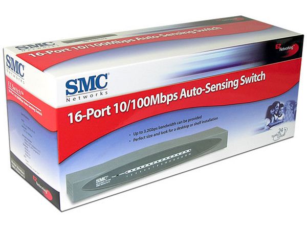 Switch SMC de 16Puertos Full-Duplex Auto MDI/MDX