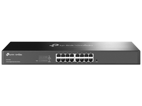 Switch TP-LINK Omada DS1016GE de 16 Puertos Gigabit Ethernet 10/100/1000 Mbps, No Administrable. Color Negro.
