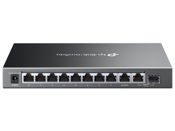 Switch TP-Link Omada ES210GMP, 10 Puertos Gigabit Ethernet, 8 PoE 123W, 1 Puerto SFP, 20 Gbit/s, Administrado.