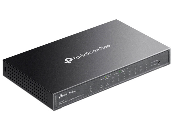 Switch TP-Link Omada ES210GMP, 10 Puertos Gigabit Ethernet, 8 PoE 123W, 1 Puerto SFP, 20 Gbit/s, Administrado.